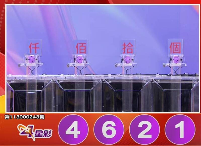 4星彩开奖号码。(撷取自三立iNEWS《全民i彩券》) 4星彩开奖号码。(撷取自三立iNEWS《全民i彩券》)