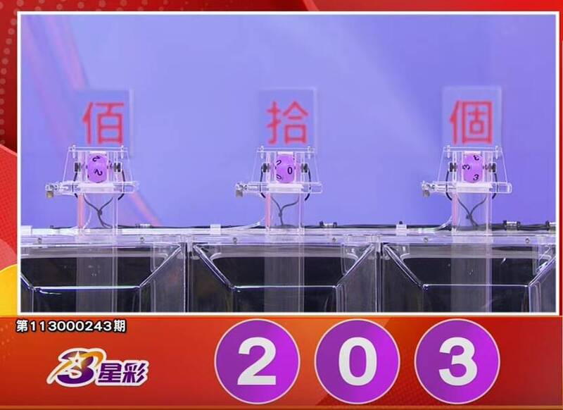 3星彩开奖号码。(撷取自三立iNEWS《全民i彩券》) 3星彩开奖号码。(撷取自三立iNEWS《全民i彩券》)