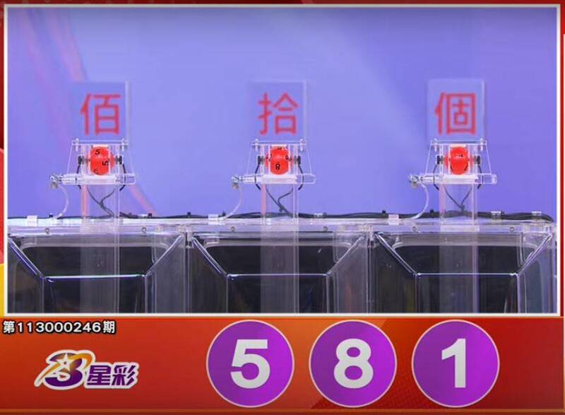 3星彩开奖号码。(撷取自三立iNEWS《全民i彩券》) 3星彩开奖号码。(撷取自三立iNEWS《全民i彩券》)