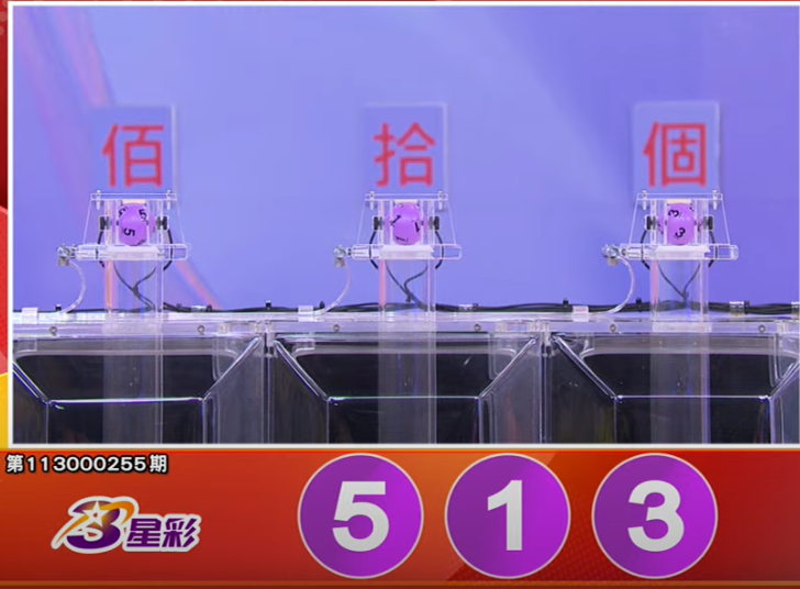 3星彩开奖号码。(撷取自三立iNEWS《全民i彩券》) 3星彩开奖号码。(撷取自三立iNEWS《全民i彩券》)