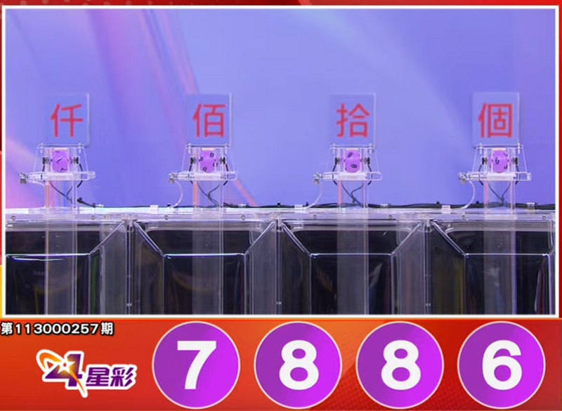 4星彩开奖号码。(撷取自三立iNEWS《全民i彩券》) 4星彩开奖号码。(撷取自三立iNEWS《全民i彩券》)