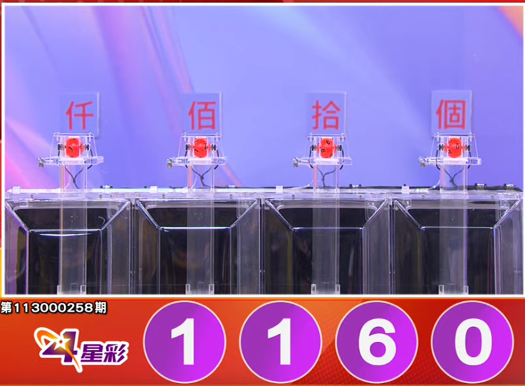 4星彩开奖号码。(撷取自三立iNEWS《全民i彩券》) 4星彩开奖号码。(撷取自三立iNEWS《全民i彩券》)